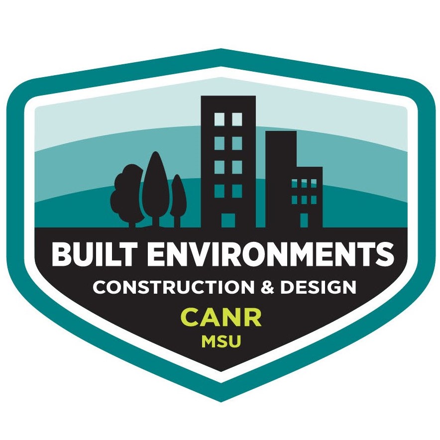 A badge graphic for the Built Environments Area of Study in the College of Agriculture and Natural Resources