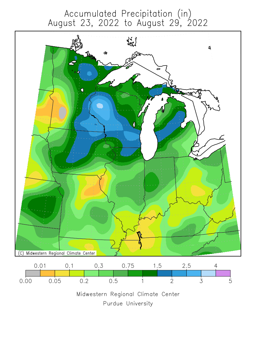 Graph showing accumulated precipitation.