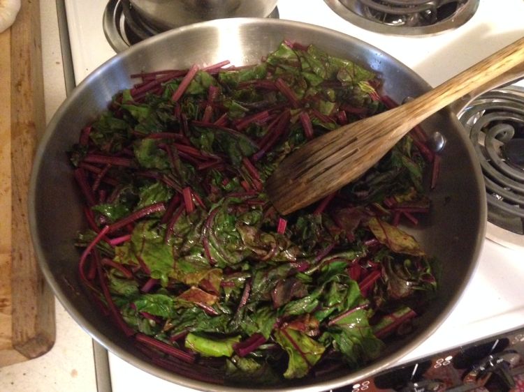 Sautéed beet greens, photo by Mariel Borgman