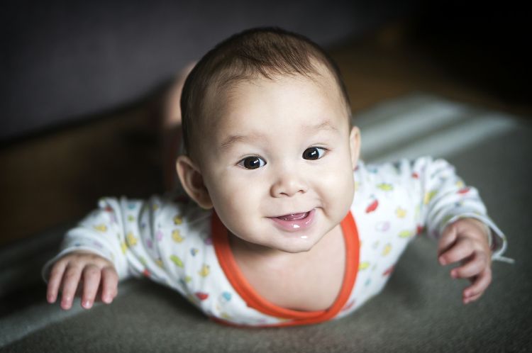 The first stage of learning to walk is getting control of the head.