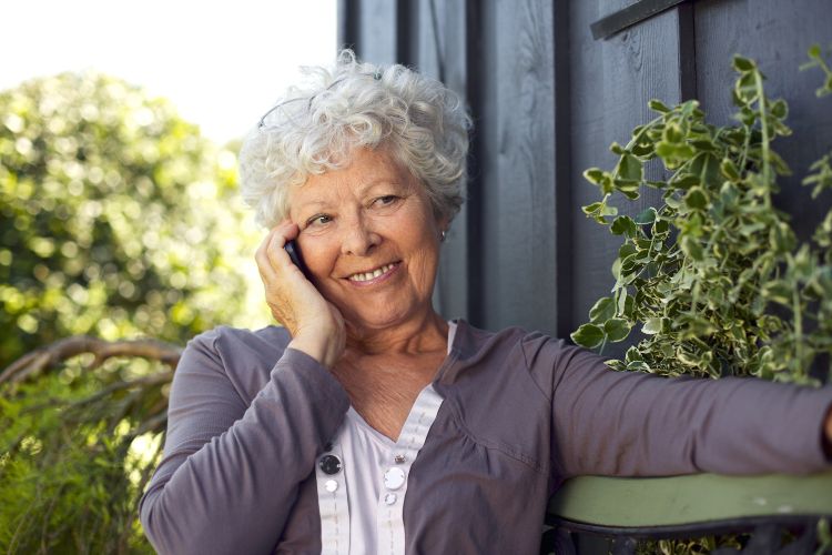 Woman staring at plants