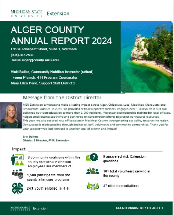 Cover of 2024 Alger County Annual Report