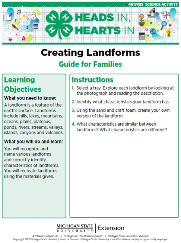 Creating Landforms cover page.