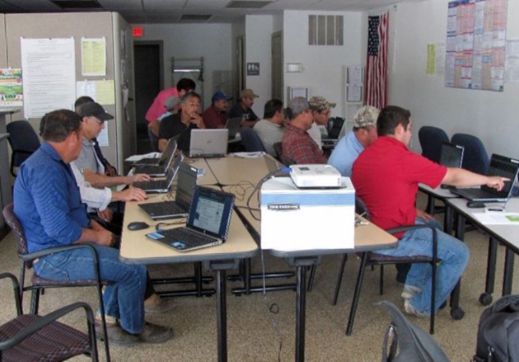 Blueberry growers learning to use Enviro-weather for SWD management.