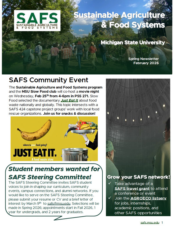 Cover of SAFS early Spring 2026 Newsletter