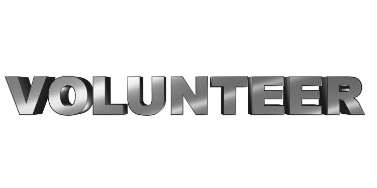 Photo of the word volunteer