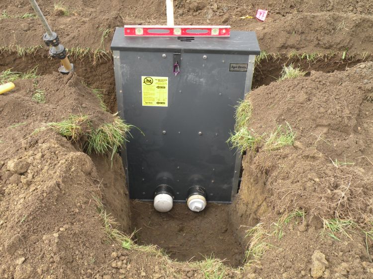 Bioreactor inlet control structure. All photos: Larry Geohring, Cornell University