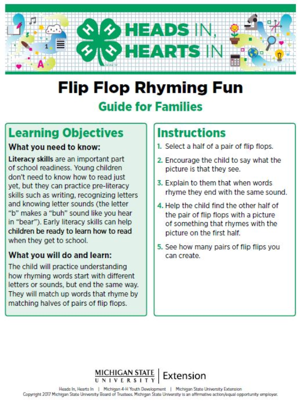 Flip Flop Rhyming Fun cover page.