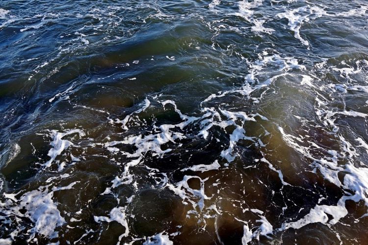 Foam in a lake.