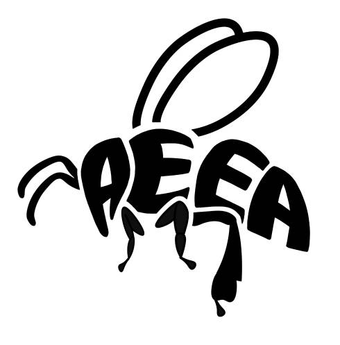 Bee with AEEA (for Apiculture Extension Educators of America) in its body.