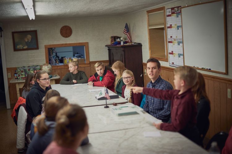 Youth during a meeting