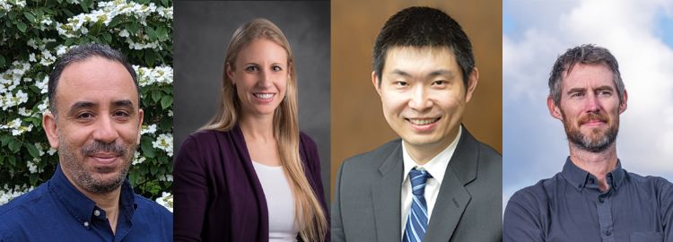 The 2025-26 AgBioResearch Administrative Fellows, from left to right: Hatem Rouached, Emily Silver, Dong Zhao and Adam Zwickle.