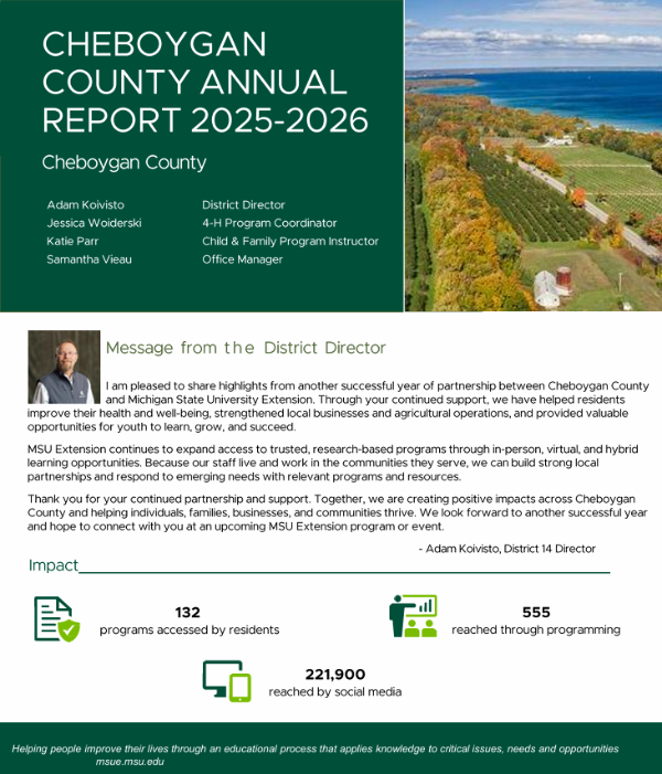 Cheboygan County Annual Report 2025-2026 Cover Page