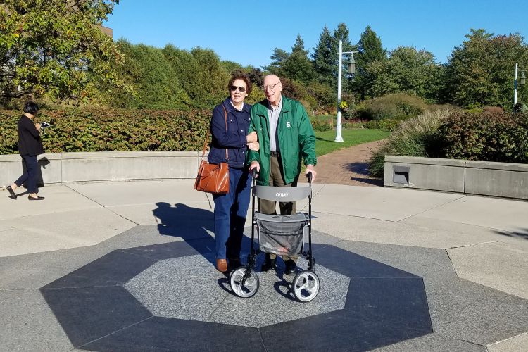 Leighton and Peggy Miller on Michigan State University's campus.