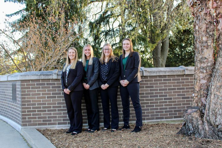 The MSU Dairy Challenge Team of students included (left to right) Miriah Dershem, Kristen Burkhardt, Beka Kriger and Lynn Olthof.