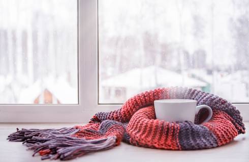 winter scarf and cup