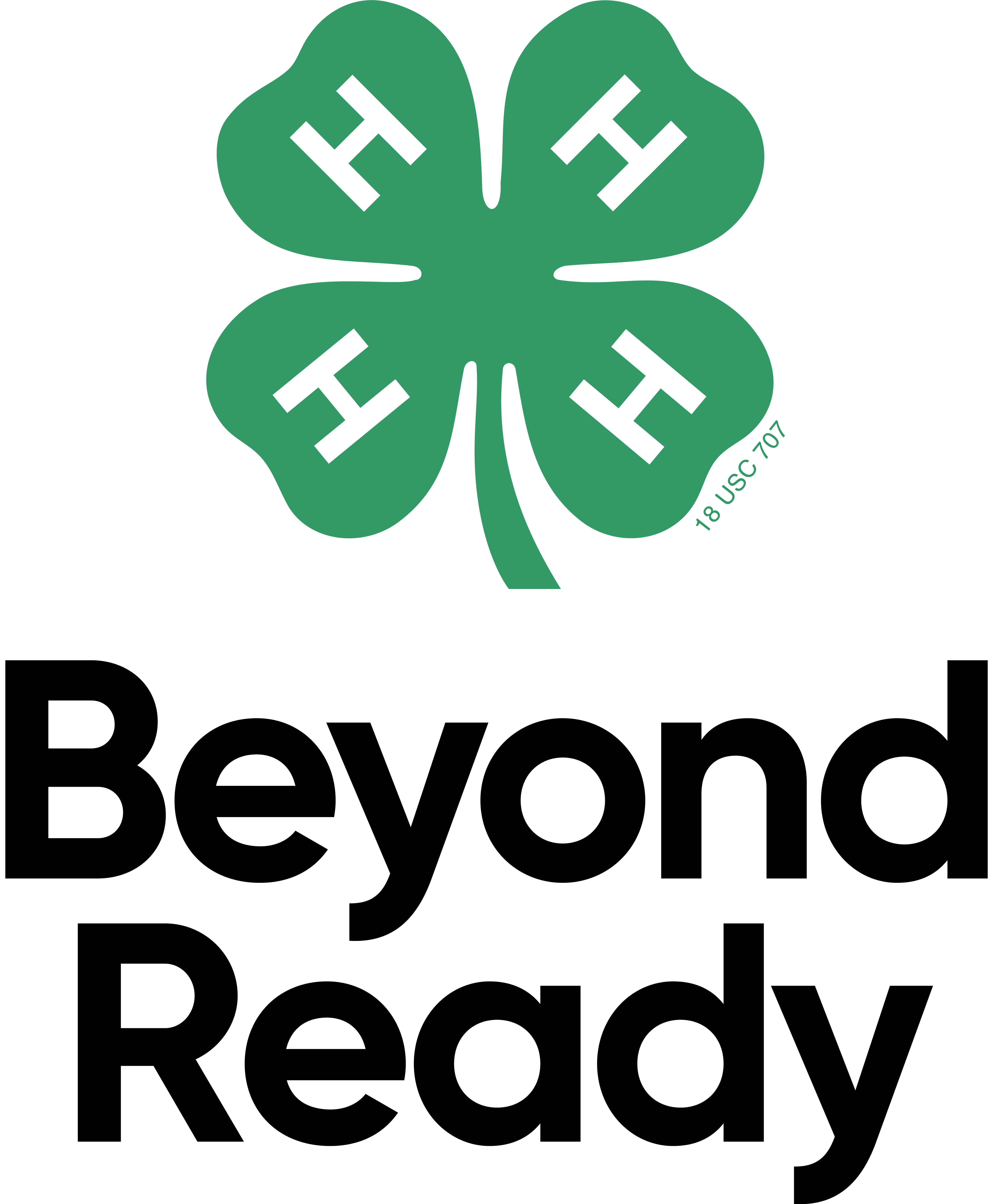 green 4-H clover with words Beyond Ready