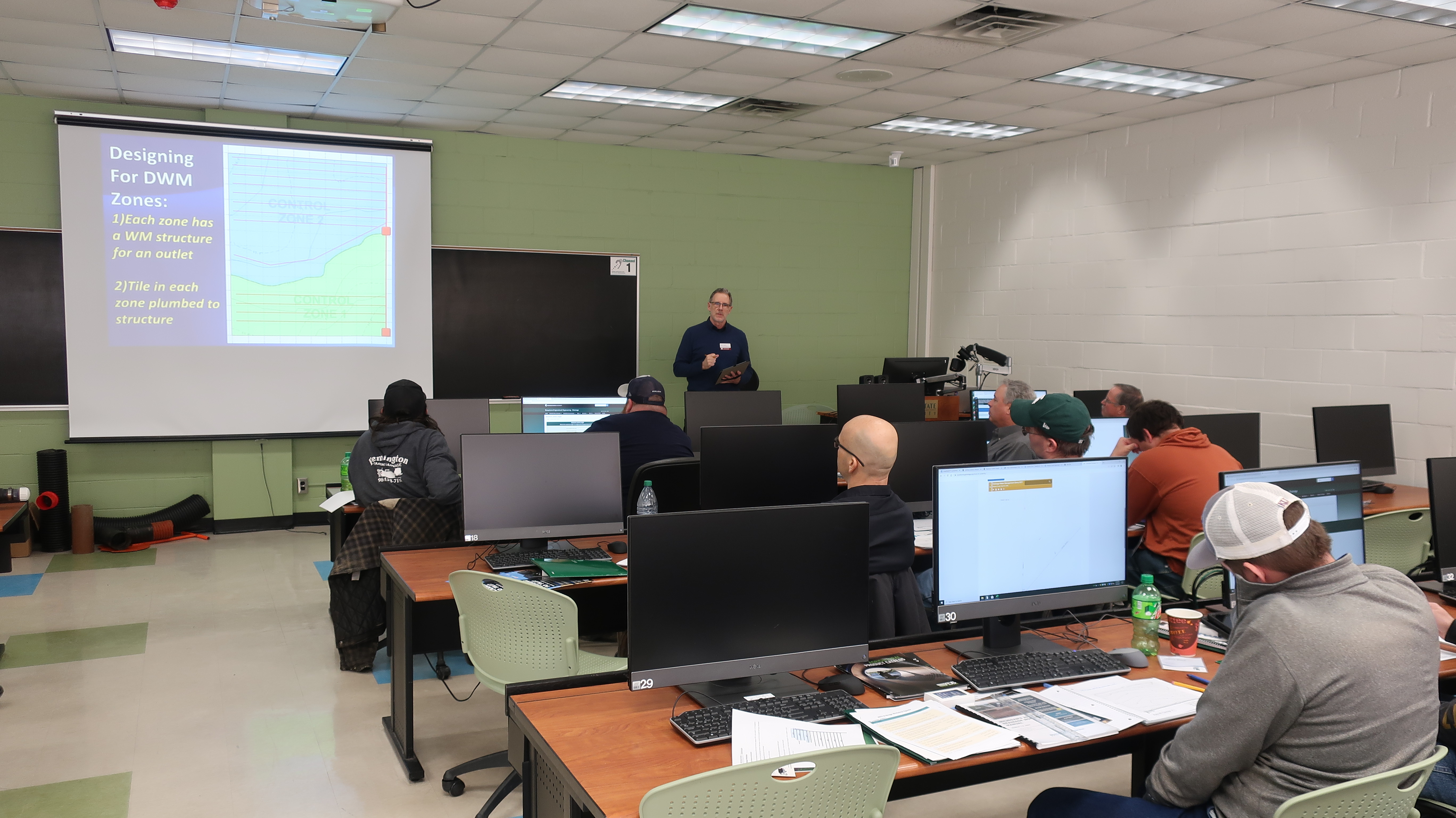 People watching a demonstration 