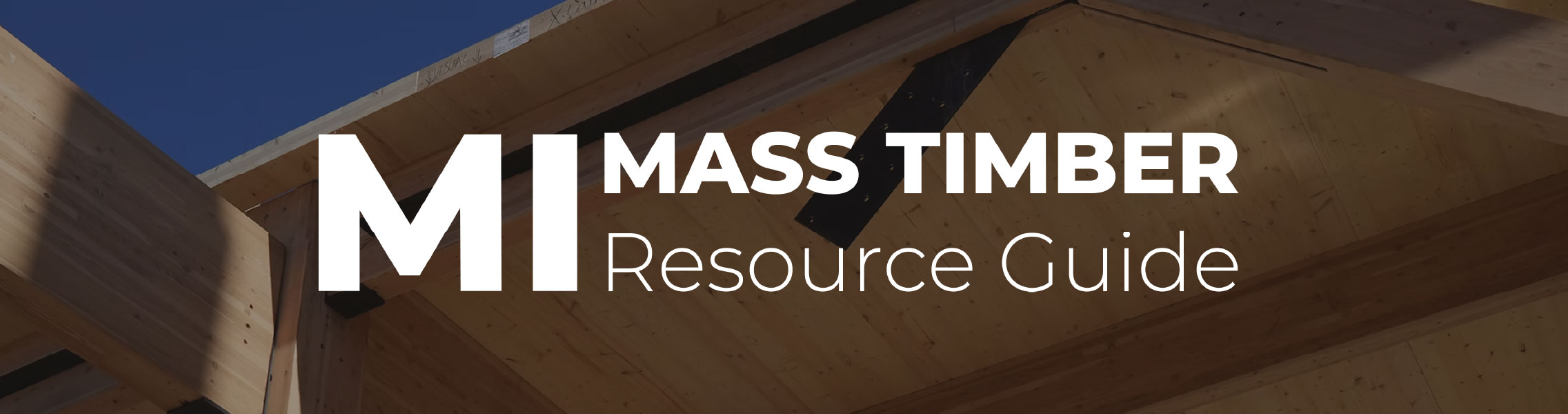 Decorative banner displaying the MI Mass Timber Resource Guide logo.