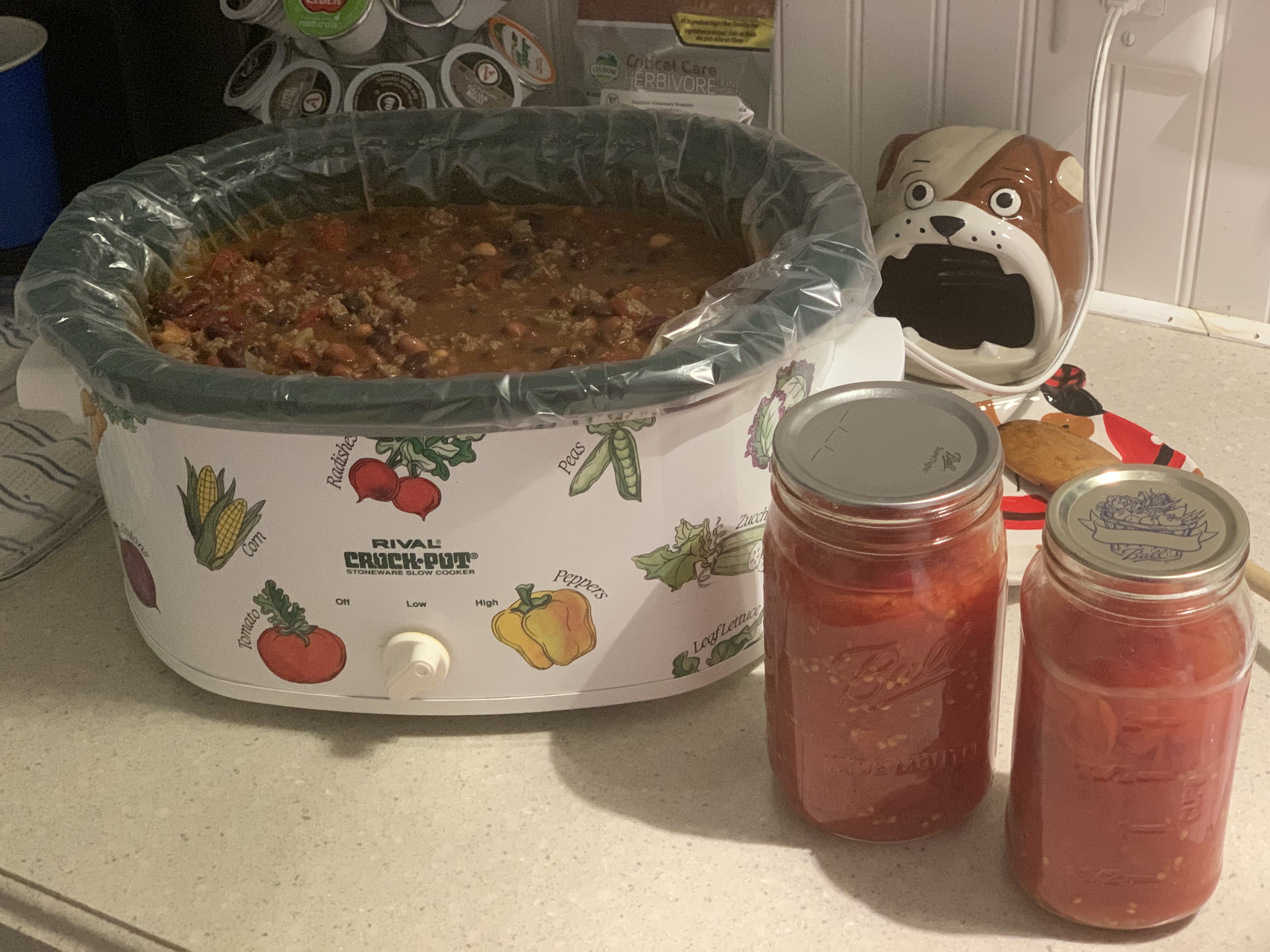 Venison chili in a crockpot