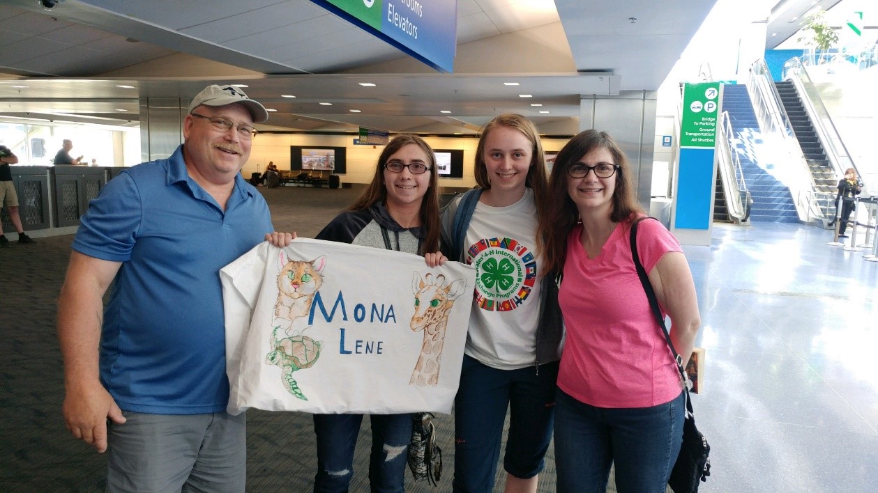 Ford host family welcoming Mona from Norway