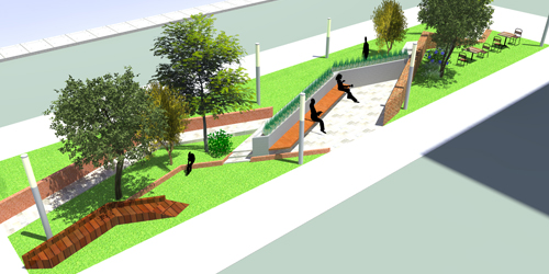 Rendering for a Washington Boulevard park in Detroit.