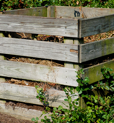 Homemade compost bin.