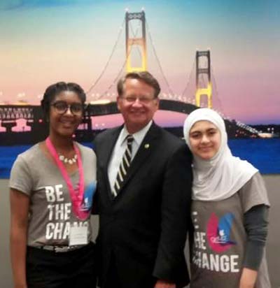 Ganna Omar with U.S. Senator Gary Peters