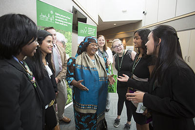 Yesha Patel (2nd from right) with President Joyce Banda (former president of Malawi)