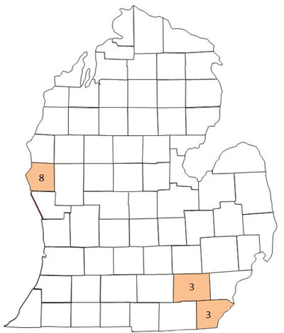 Corn earworm trapping map