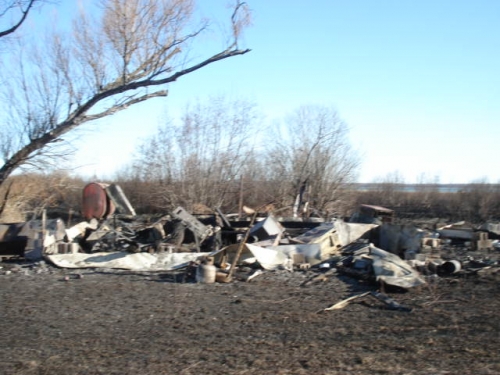 Photo courtesy of Mich. DNR Residence lost in 2012 wildland-grass fire in Chippewa County.